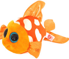 Ty Beanie Boos SAMI Goldfish Beanbag Plush 2016 Stuffed Toy Glitter Eyes NO TAG