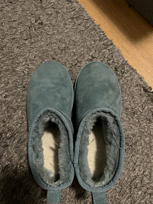UGG Classic Mini Ultra Damen Boots Wildleder mit Fellfutter Blau EU 38