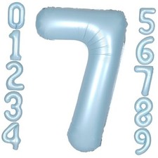 40Inch Light Blue Balloon Number Large Helium Number Balloons 0-9 7 Baby Blue