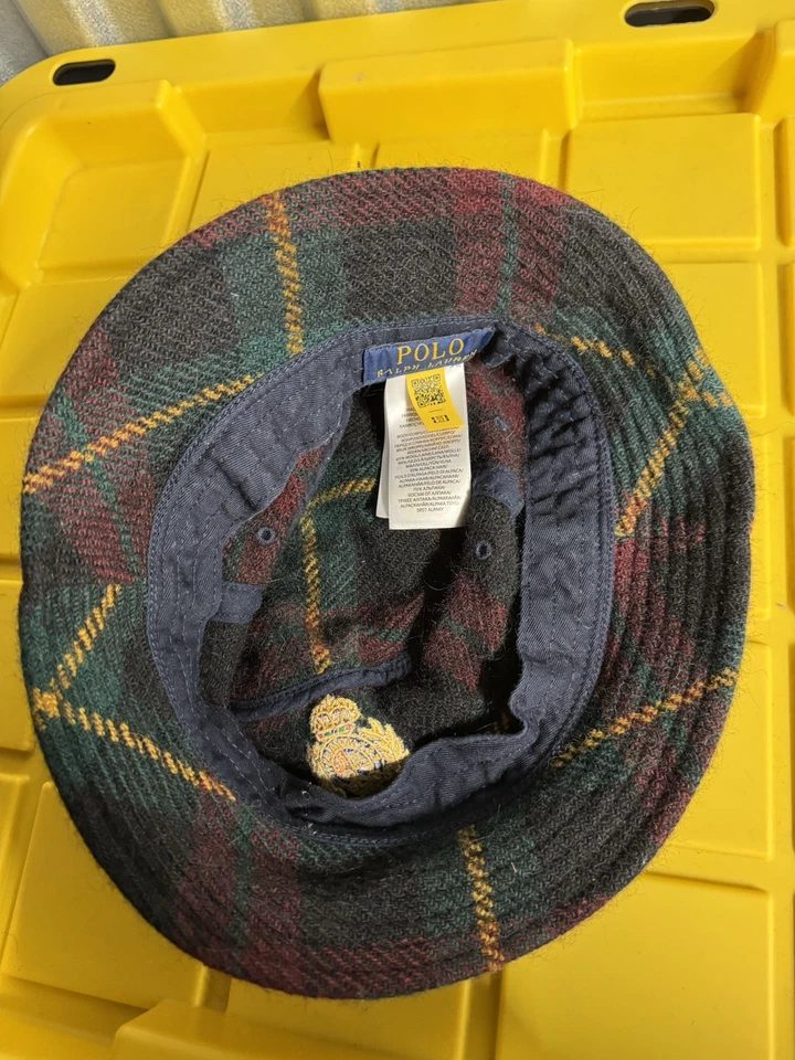 Polo Ralph Lauren Crest Donegal Tweed Bucket Hat Wool And Alpaca Hair Medium - Image 3 of 4