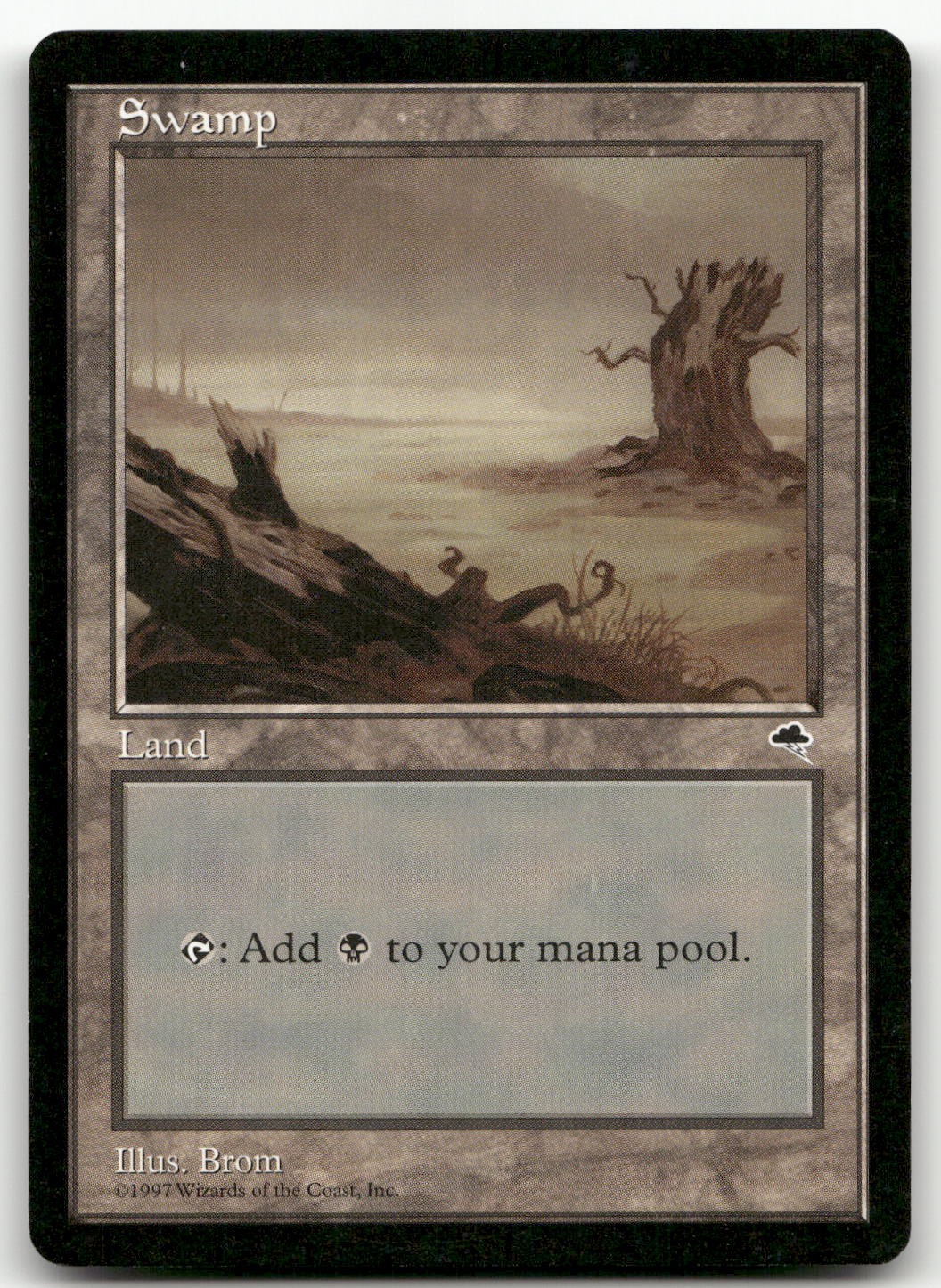Swamp (Horizontal Log) #340 (NM) Tempest TMP Magic MTG