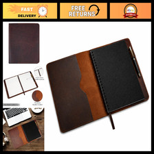 Heavy Duty Leather Journal Cover, Refillable Notebook 8.5x11, Handmade Brown Cov