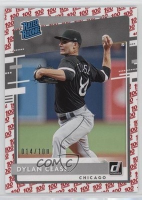 2020 Panini Donruss Rated Rookie One Hundred /100 Dylan Cease #53 Rookie RC s1i