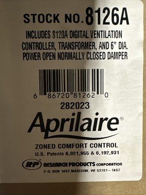 Aprilaire 8126A Ventilation Control System