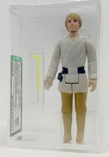 Kenner Star Wars Luke Skywalker Brown Hair Dark Pants HK AFA 80 loose vintage