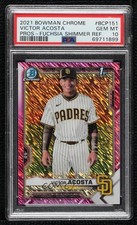 2021 Bowman Chrome Prospects Fuchsia Shimmer Refractor Victor Acosta PSA 10 03mf