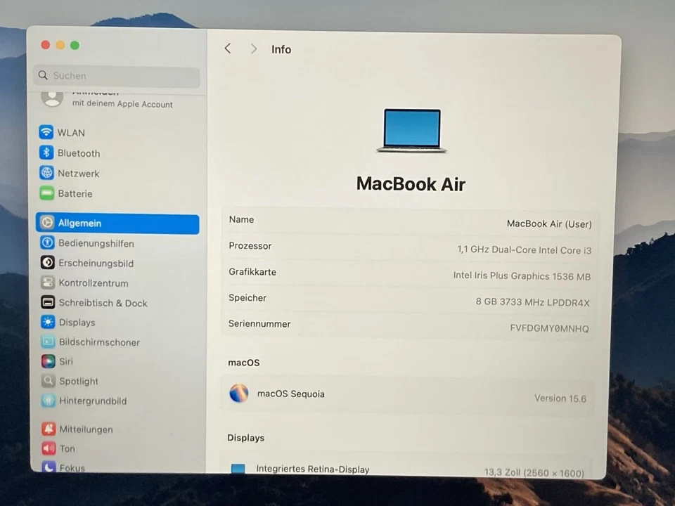 Apple MacBook Air 2020 A2179 8GB i5 1.1 Ghz 256GB  - Bild 2 von 4