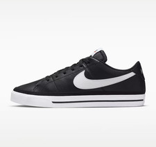 Nike Boys Black/White Low-Top Lace-Up Athletic Sneakers Activewear Casual