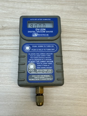 #ad JB Industries DV 22N Digital Vacuum Gauge HVAC Refrigeration Micron Tester $54.90
