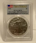 2016 $1 American Silver Eagle PCGS MS70 First Strike 30th Anniversary Toning