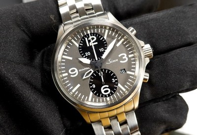 SINN 40 mm 756 Diapal Duochronograph UTC GMT AR Automatic Stahlband BOX 756.030