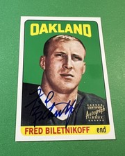 FRED BILETNIKOFF AUTOGRAPH - 1998 TOPPS STARS ROOKIE REPRINT - OAKLAND RAIDERS
