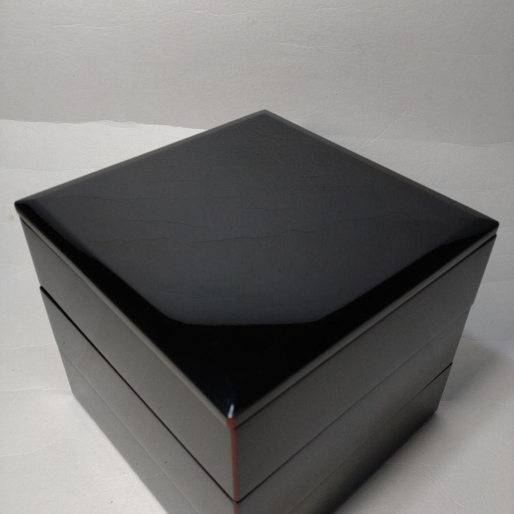 Jubako Bento Box Japanese Echizen lacquer by artist Hideaki Yamamoto Black lacqu