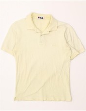 FILA Mens Polo Shirt 2XS Yellow Cotton BP09