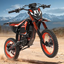 Electric Dirt Bike 4500W Peak Up to 60 Miles 50MPH 60V 28.8Ah E-Bike Fat Tire US