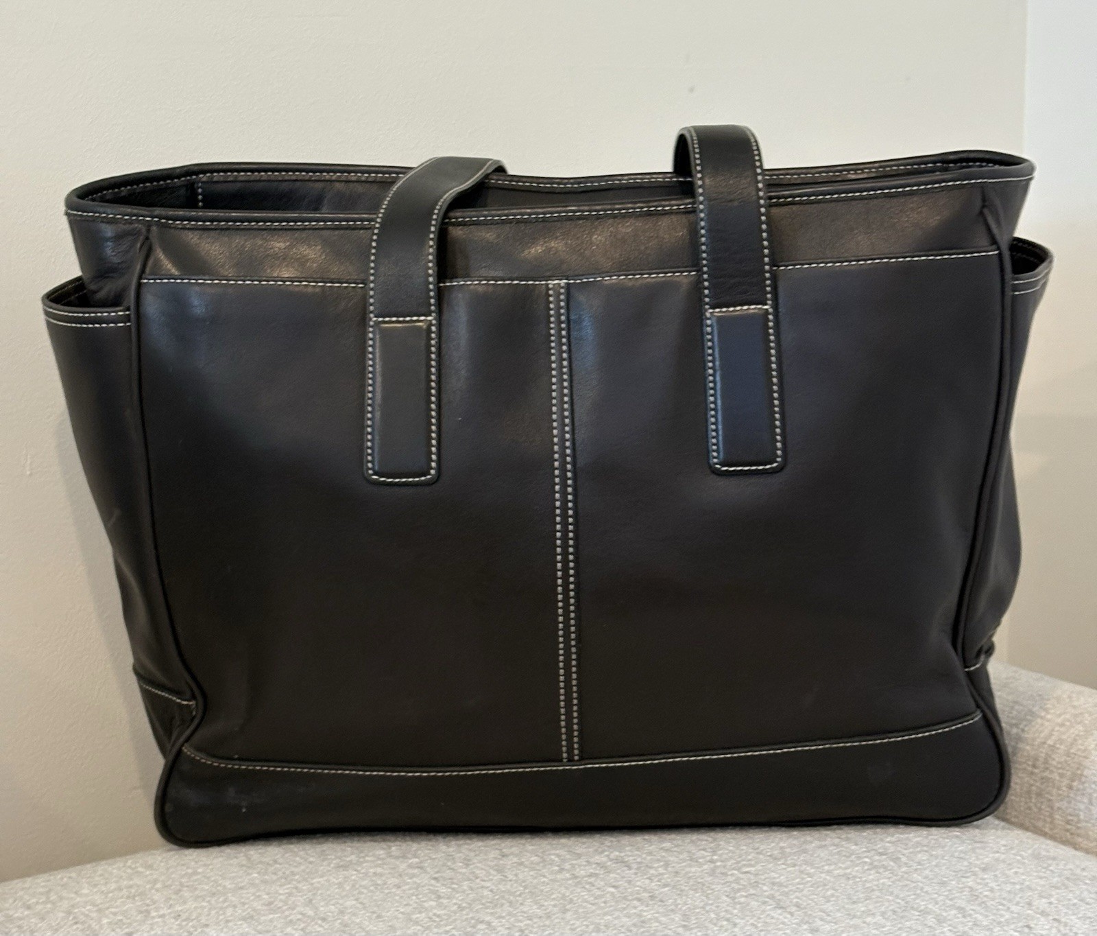 Coach Hampton Large Black Leather Tote Bag, Work, Tra… - Gem