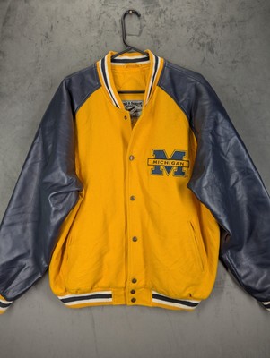 Vintage Steve & Barry s Michigan Wolverines Kunstlederjacke Large
