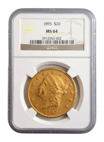 1895 $20 Twenty Dollar Liberty Head Double Eagle Gold Coin MS 64 NGC Certified