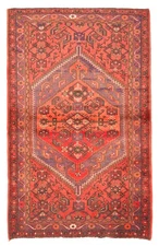 Vintage Oriental Hand-Knotted Carpet 4'2" x 6'5" Traditional Wool Area Rug