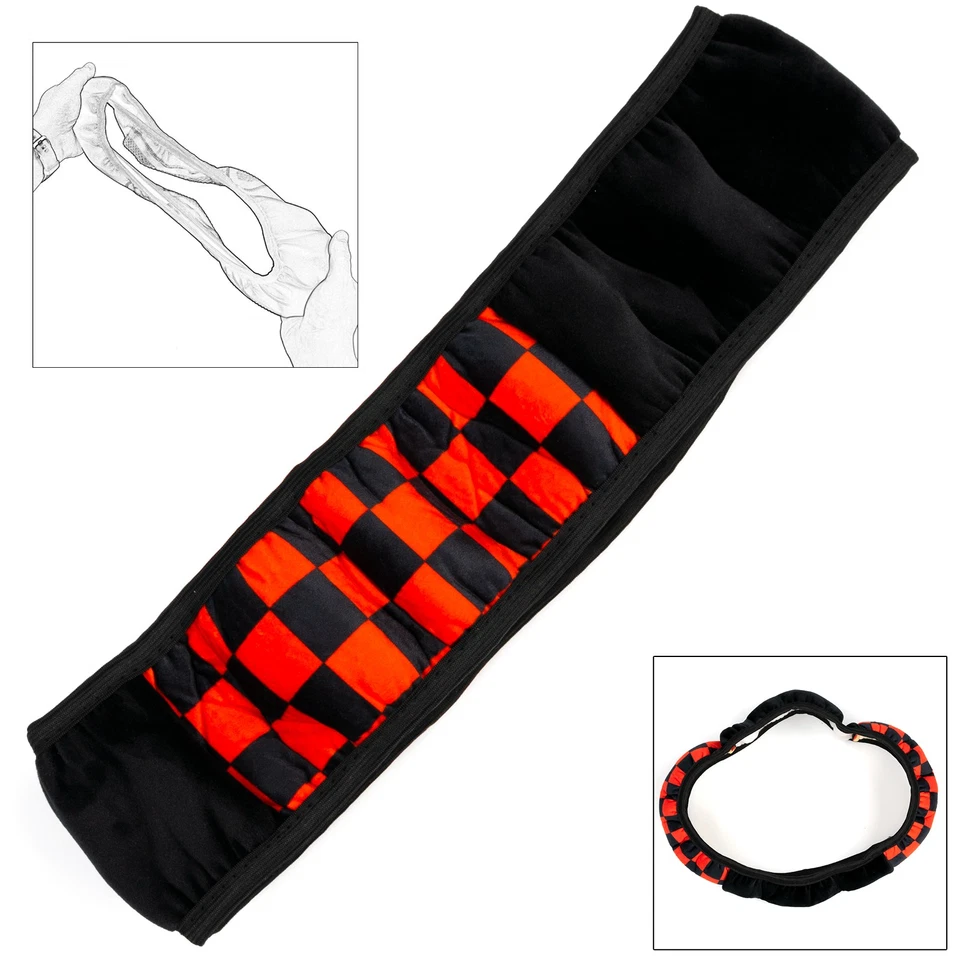 Cubierta universal de volante de coche de terciopelo deportivo de carreras de felpa invierno piel cálida 15" Foto 4 de 4