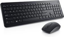 Dell KM3322W Wireless Keyboard Mouse 2.4GHz Optical Sensor Mechanical Scroll