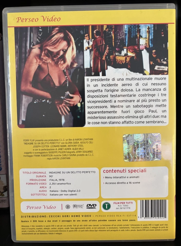 INDAGINE SU UN DELITTO PERFETTO - DVD - GLORIA GUIDA - PERSEO VIDEO - RARO - Bild 2 von 2