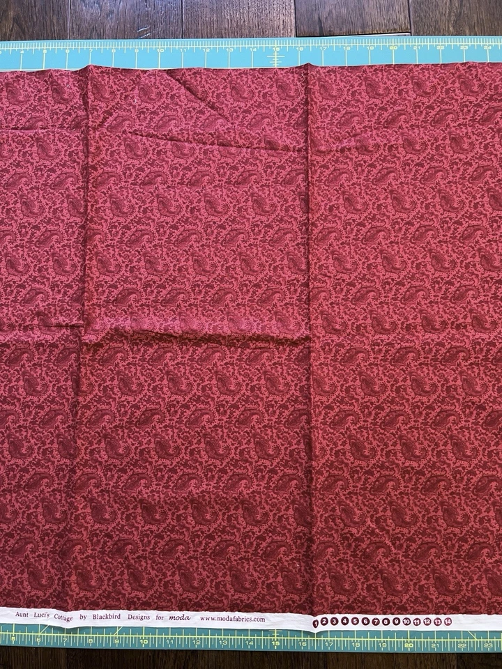 MODA Ella’s Linen Closet Blackbird Designs 1/2 Yard, 33”xWOF Paisley Fabric VTG - Image 2 of 4