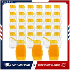 30 Pack 8 oz Clear Honey Squeeze Bottles Flip Lid Airtight PET Plastic