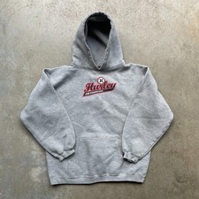 Vintage Hurley International Spell Out Surfing Hoodie Sweatshirt Gray 90s