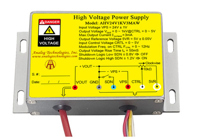 AHV24V1KV3MAW High Voltage DC-DC Power Supply 24VDC Input 1KV 3mA Output