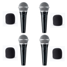 4 Shure PGA48-XLR Handheld Mics w/4 15' XLRs  Foam Windscreens