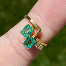 Mid-Century Modern 18k Solid Yellow Gold Natu...