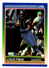 1990 Score Leslie O'Neal San Diego Chargers NFL Football Card # 8       
