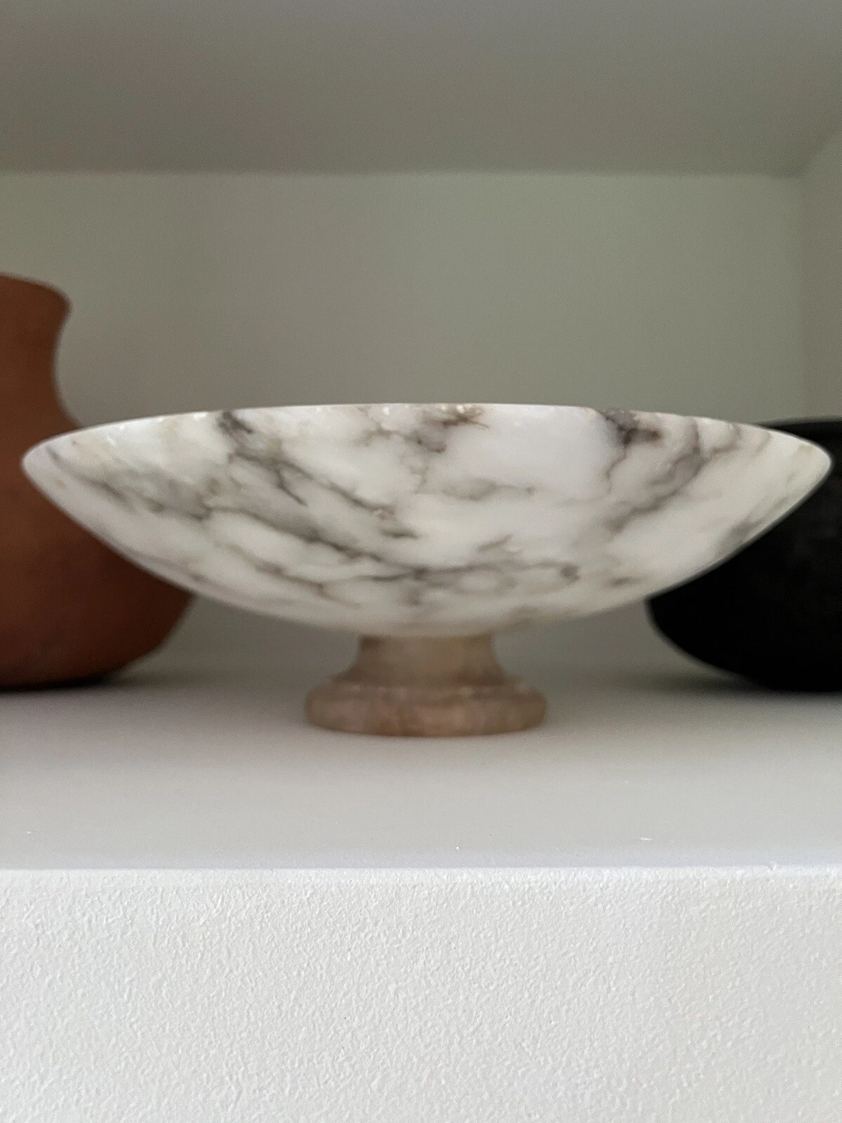 Vintage Italian Alabaster Compote, pedestal bowl