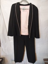 Vintage Sag Harbor Size 12 - 3 Piece Black Pant Suit, Shirt , Embroidered Jacket