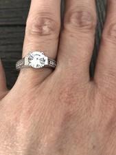 Round Cz Cubic Zirconia Sterling Silver Engagement Ring Antique Style Sz 6.25