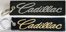 Cadillac Gold OR Silver Embroidered Key Chain, american car,
