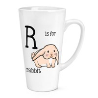 R Ist FüR Kaninchen 483Ml Groß Latte Becher Tasse - Lustig Alphabet Süß