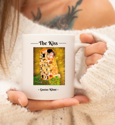 Der Kuss Tasse - Gustav Klimt Tasse - Berühmte Kunst Tasse Geschenk - Jugendstil Tasse