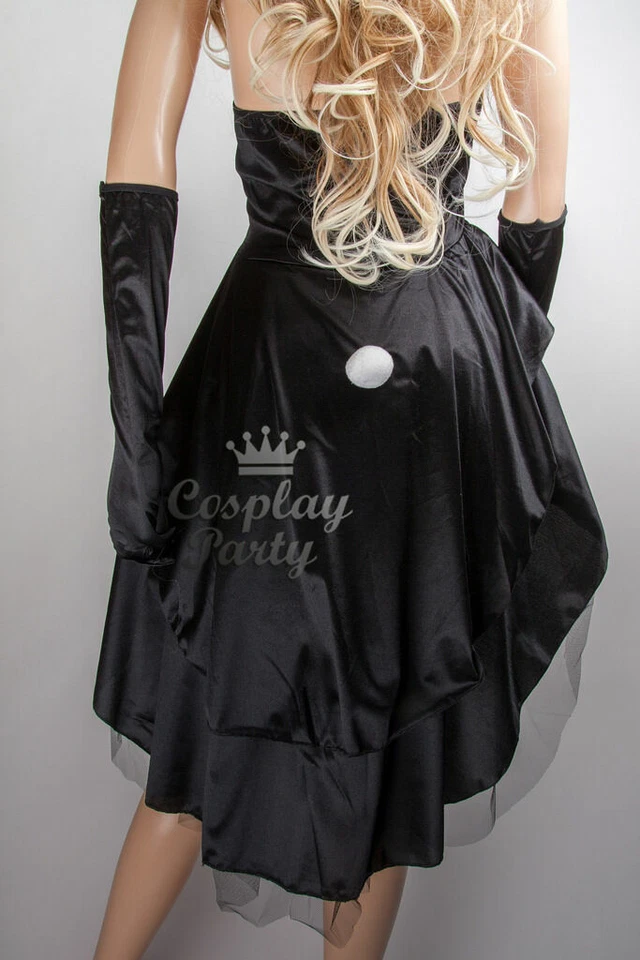 Adult Bunny Girl Tailcoat Black Dress Waitress Uniform PlayBoy Tuxedo Costume - Image 4 of 4