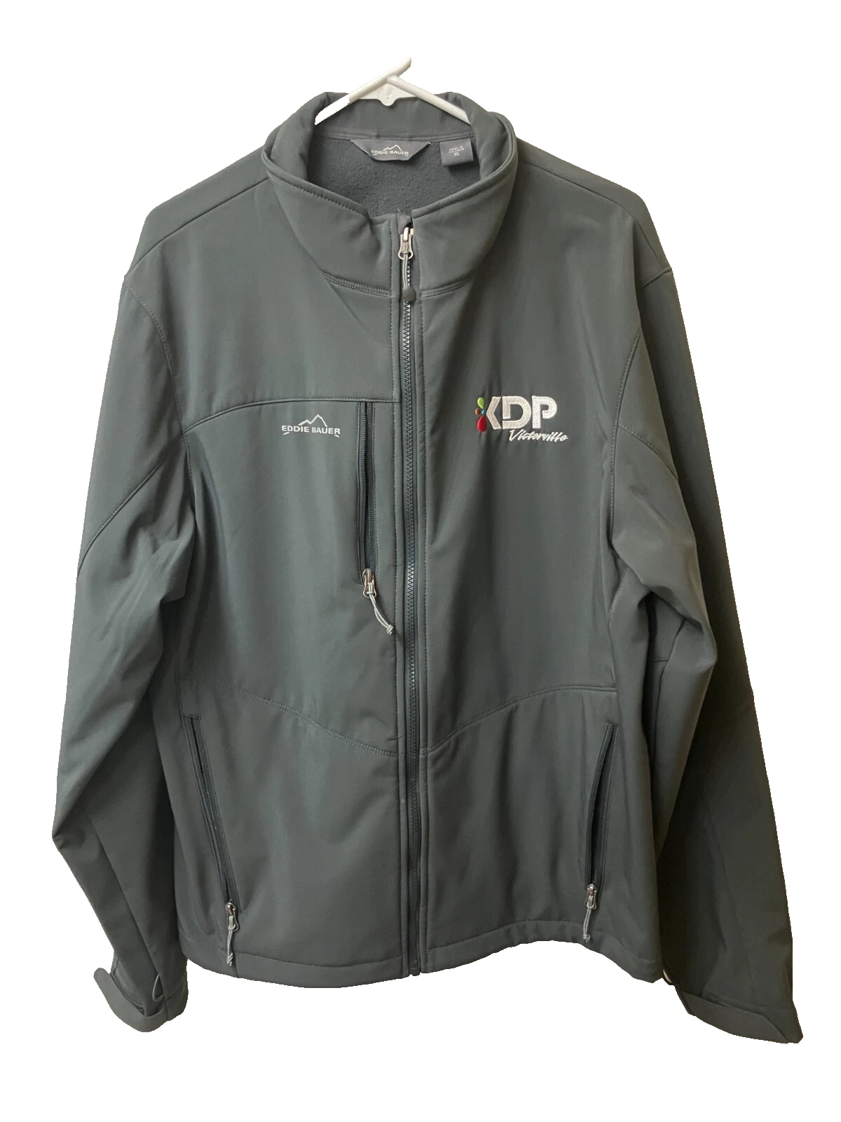 Eddie Bauer Mens XL KDP Victorville Weather Resist Jacket Gray Full Zip NEW