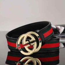 Men's luxury business leather letter buckle waist belt