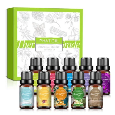 PHATOIL Fragrance Oils Set Essential Oils(10x 10ml )For Diffuser,Candle,Wax Melts Making