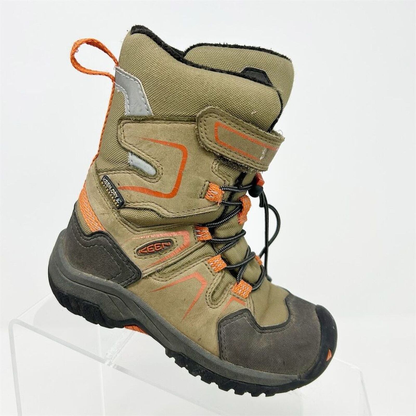 Stivali KEEN Levo invernali WP bambini caldi impermeabili marrone verde neve escursionismo taglia 9