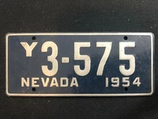 1953-54 General Mills Wheaties Tin Mini Bicycle License Plate - Nevada