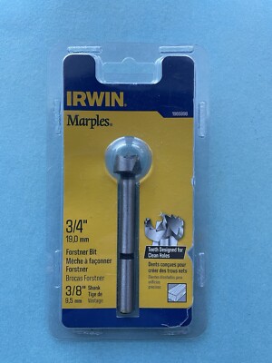 Irwin 1966898 Round Shank Marples Carbon Steel Forstner Drill Bit 3/4 x 4 L in.