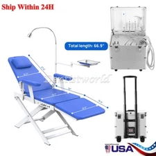Portable Dental Mobile Delivery Unit Rolling Case Air Compressor/Folding Chair