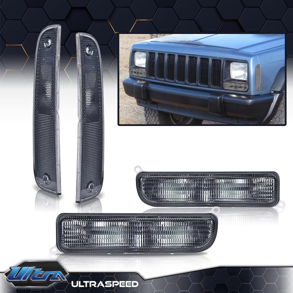 Fit For 1997-2001 Jeep Cherokee XJ Chrome 1Pair Signal Lights+