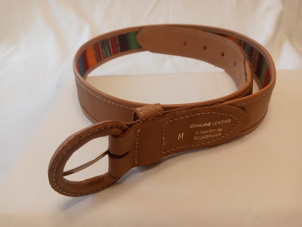 Huipil Style Hand Woven Embroidered Genuine Leather Belt  display picture 1