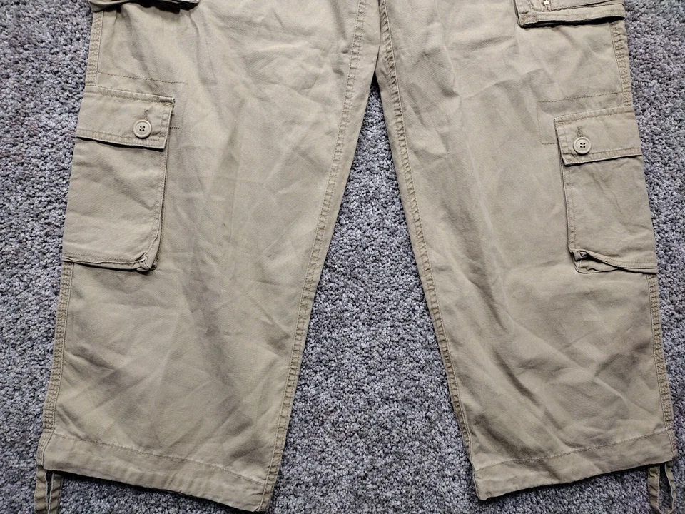 Vintage Arizona CARGO PANTS ZIPPER POCKETS BEIGE Cargo Mens 30x30 Y2K - Image 4 of 4